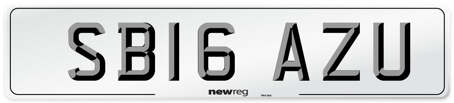 SB16 AZU Number Plate from New Reg